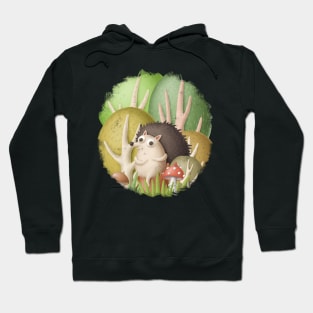 Cute hedgehog in forest Hoodie